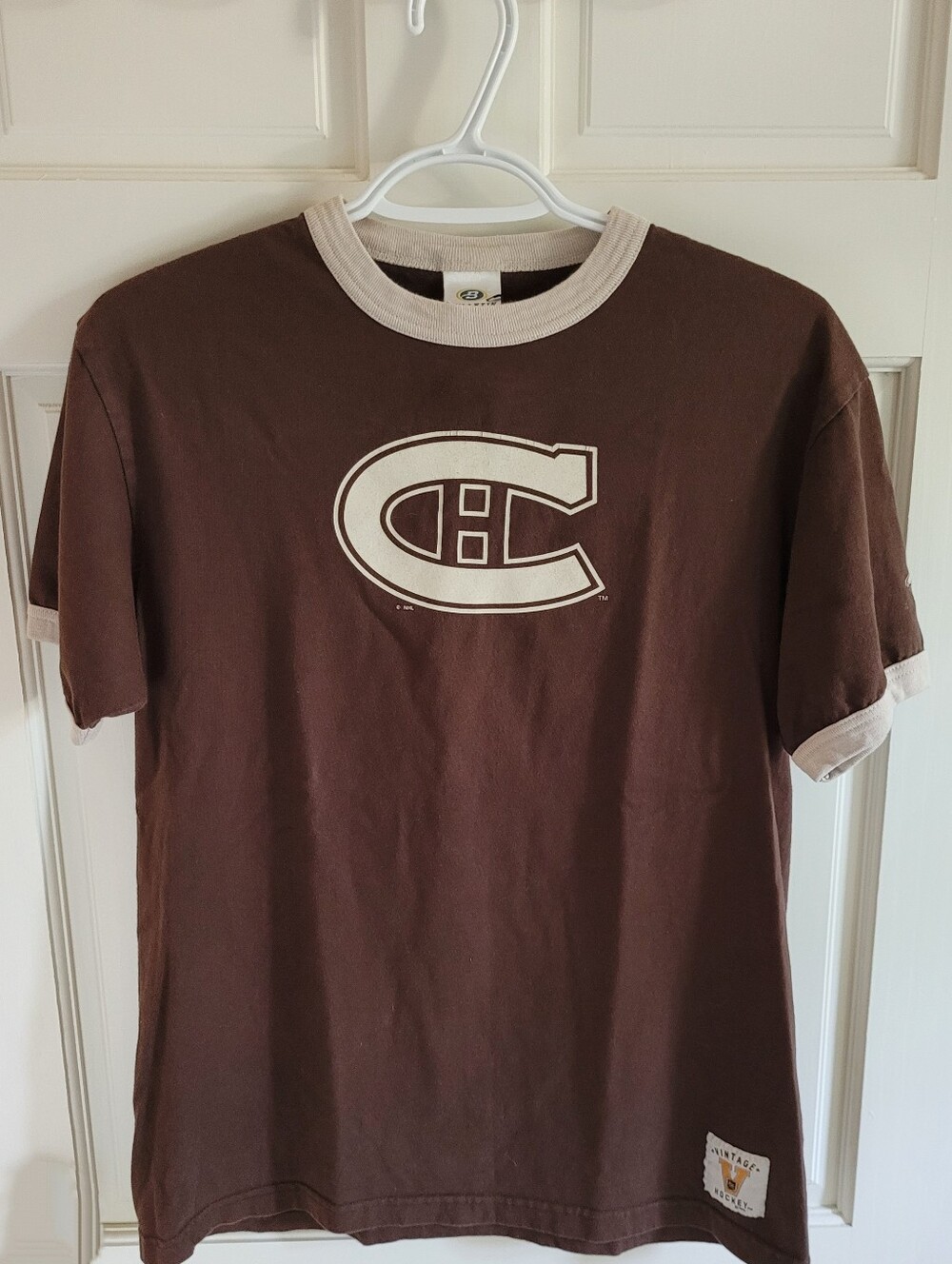 Vintage Chocolate Brown CH Tee and Canadian Hockey Logo